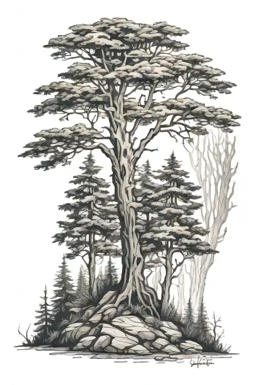 Forest And A Small Holwing