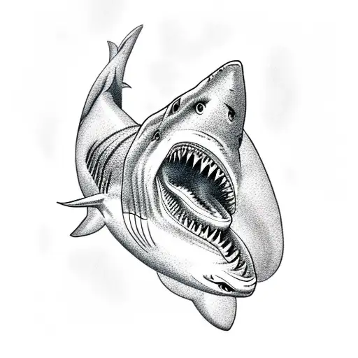 Shark With Mouth Opened