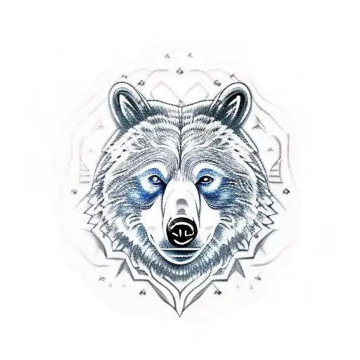 Bear And Wolf Hybrid Tattoo