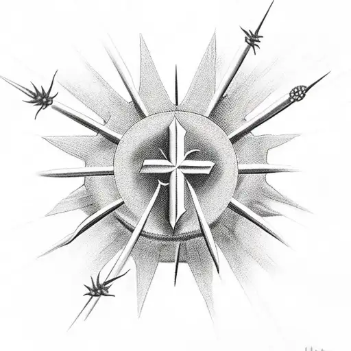 Christian Cross With Thorns On It