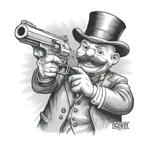 Original Monopoly Guy Pointing A Handgun Straight At You