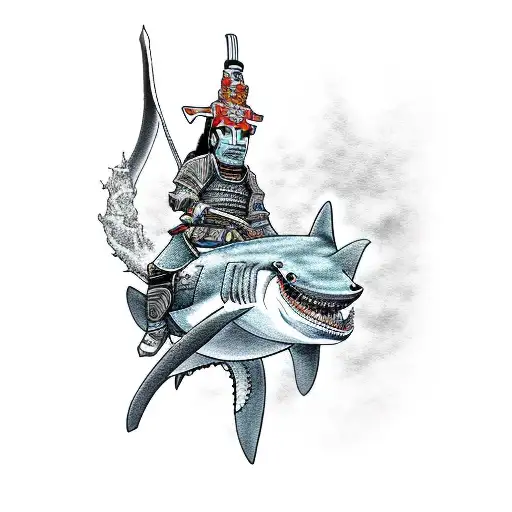 Samurai Riding Shark
