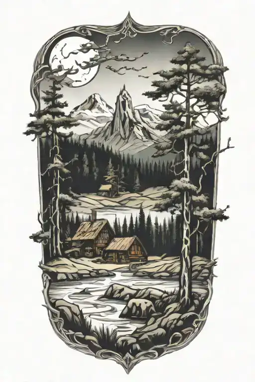 Forest Landscape Viking Theme