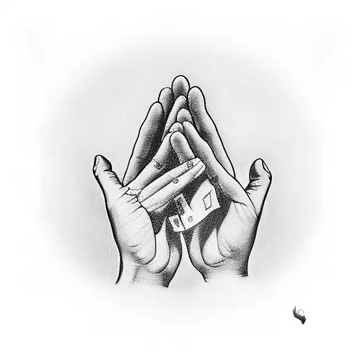 Hands Praying With A Rulete And Money