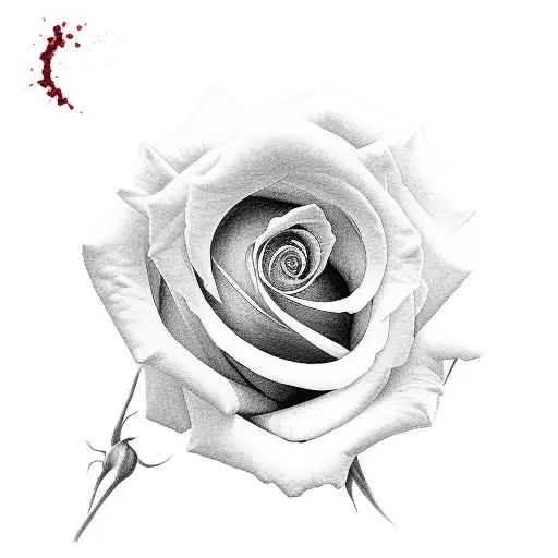 Rose With Blood Dripping From The Stem