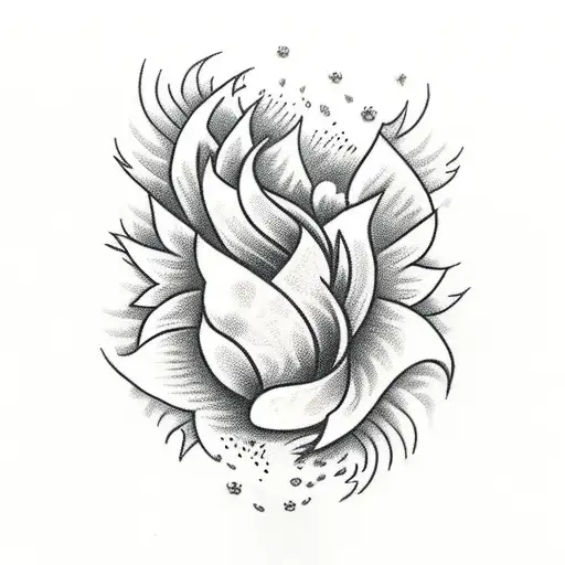 Phoenix With Flowers And Smoke