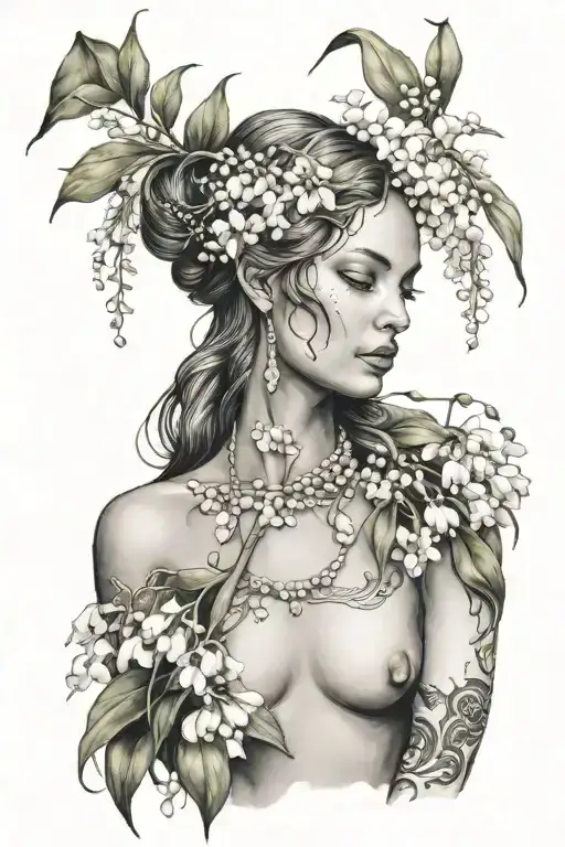 Maia Spring Goddess With Lily Of The Valley Flowers