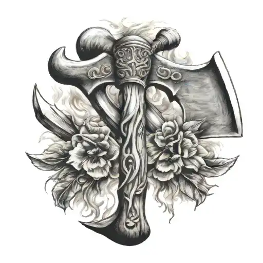 Two Crossed Fire Axes