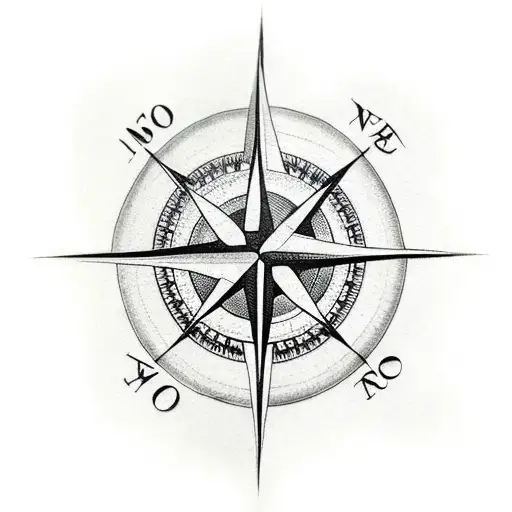 Compass With Tree Roots Around It