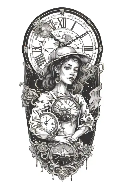 Life Is A Simulation Theory Space And Time Woman With Clock And Stairs