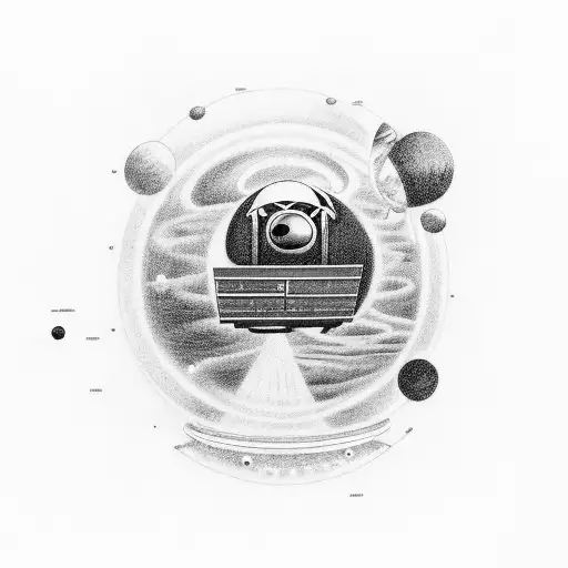 Astronaut Is Sitting On The Bench In A Space And Looking On A Planets