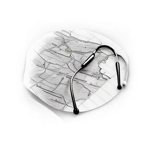 Campass With Map And Stethoscope Outdoor Related