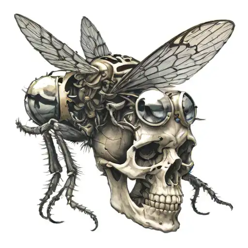 Fly And Skull Inside