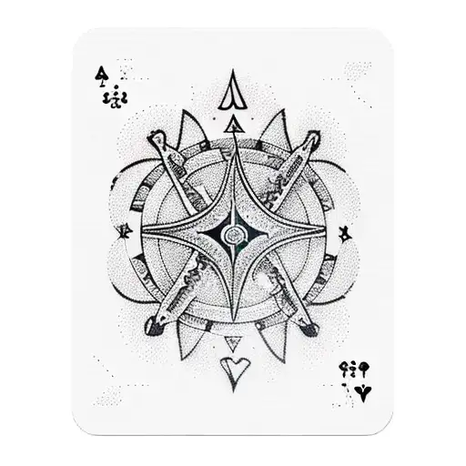 A Constellation Of Playing Cards Forming The Shape Of A Dagger