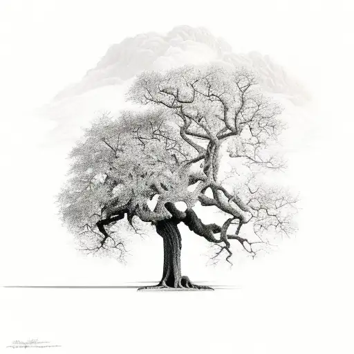 Oak Tree With Big Roots