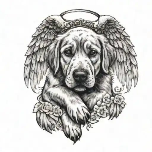 Dog Paw With Angel Wings