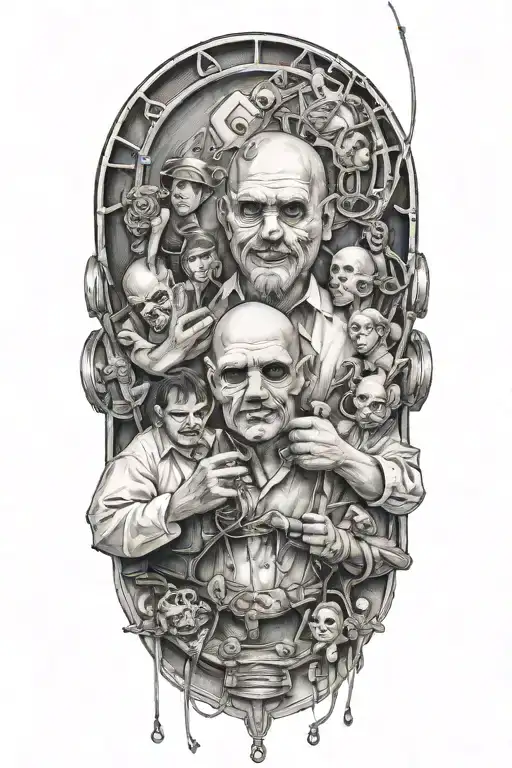 Man Controlling Puppet Master With Strings