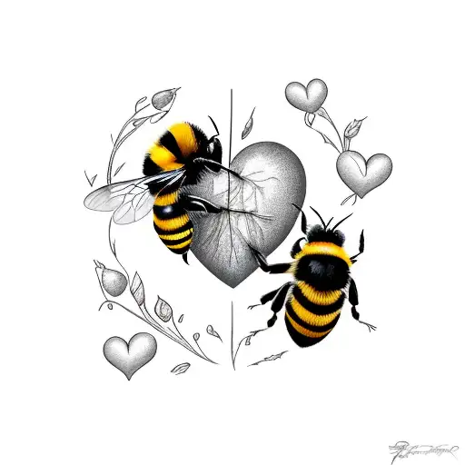 Bumble Bee Stinging Heart