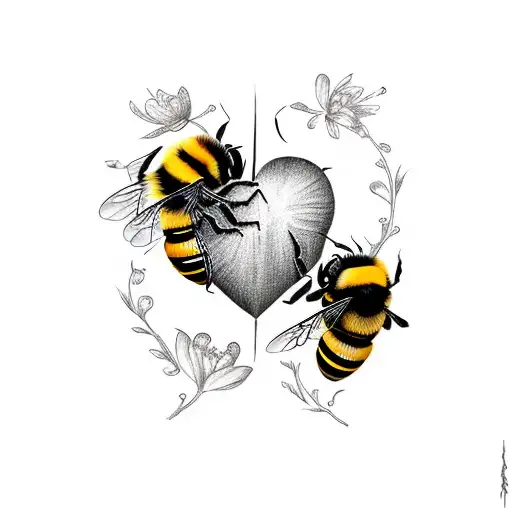 Bumble Bee Stinging Heart