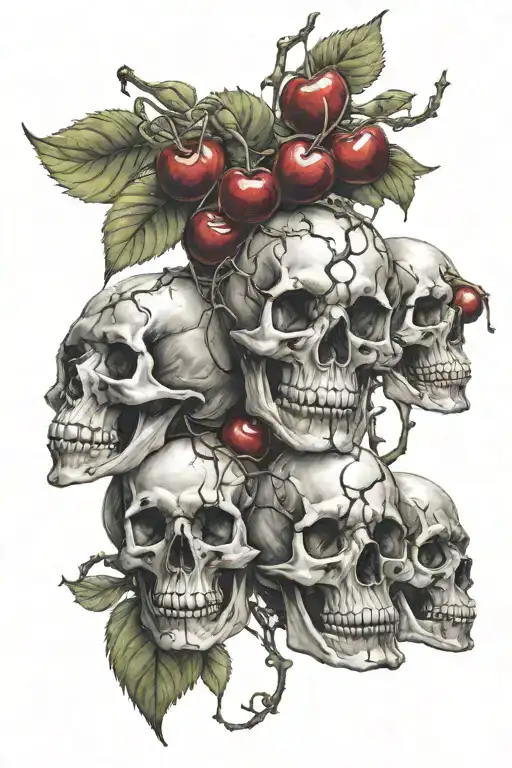 Vine Of Cherry Skulls