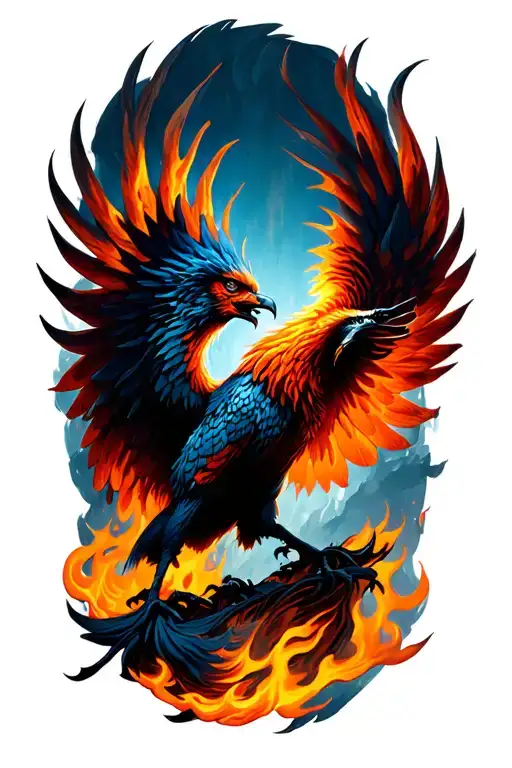 Phoenix Rising From Flames