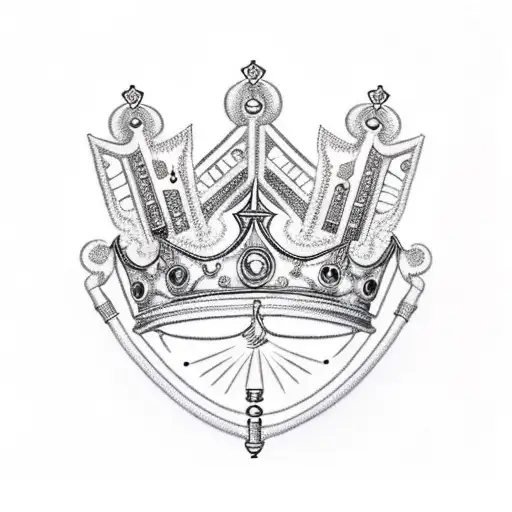 A Queens Crown With Music Notes For The Tips Of The Crown