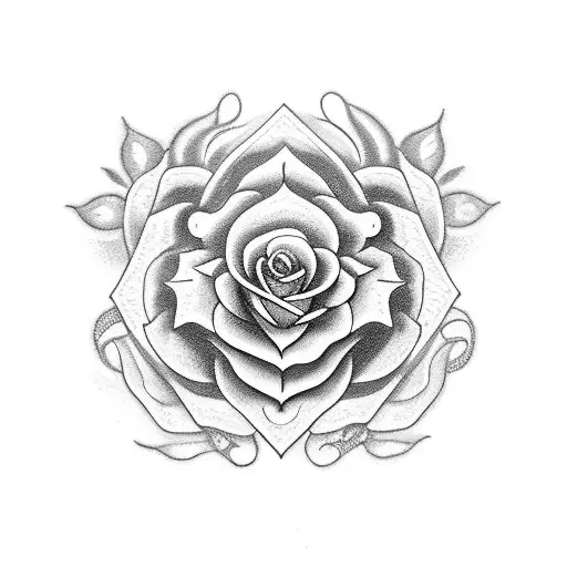 Amethyst Crystal Surround By Roses