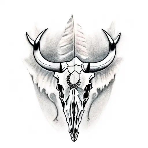 Bull Skull Feather