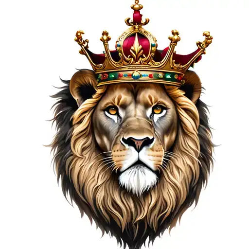 Lion Head With A Crown