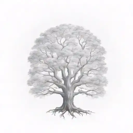 Oak Tree Leg Tattoo With Roots Shaped Like Human Lungs