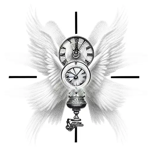 Angel With Clock And Lightining