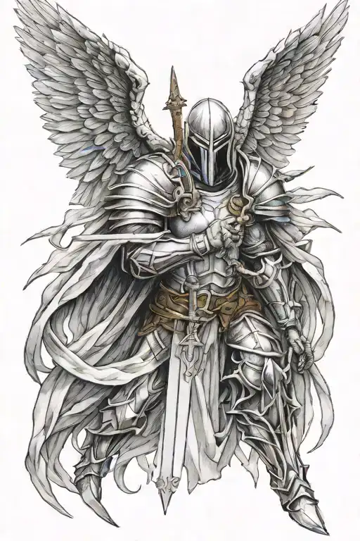 Tyrael Angel Holding A Sword
