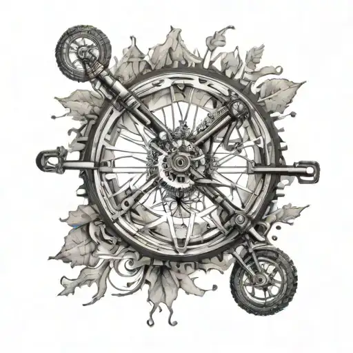 Mountain Bike Wheel Surrounded