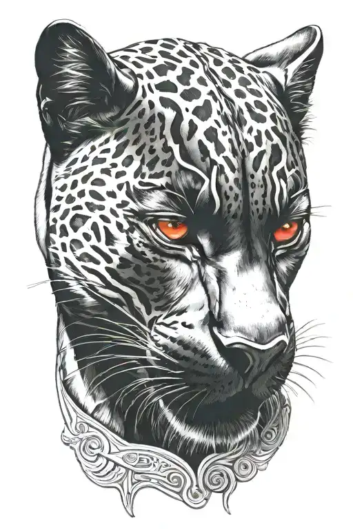 Black Panther Red Eyes Looking Left