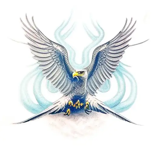 Eagle Fighting A Snake Mid-flight