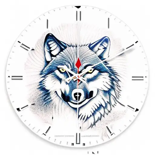 Wolf Clock American Flag