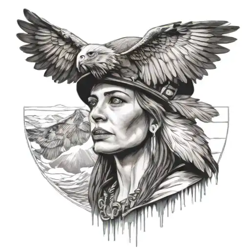 Woman In Eagle Hat