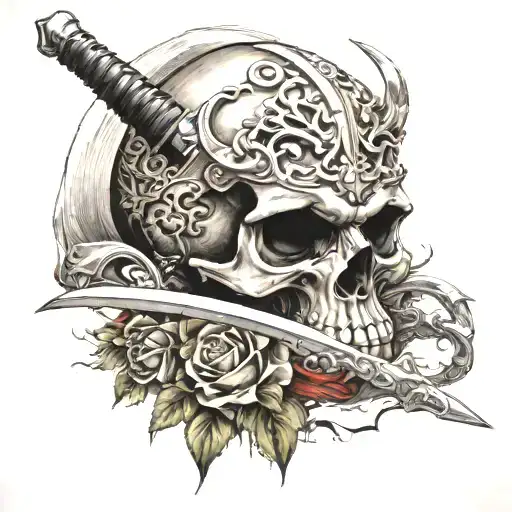 Skull And Swords Stabbed