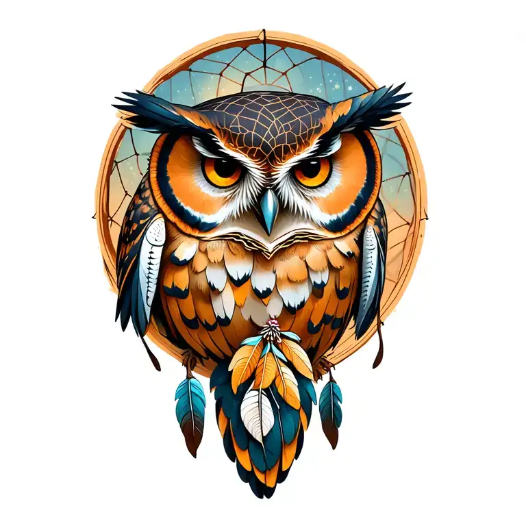 Owl With Dream Catcher
