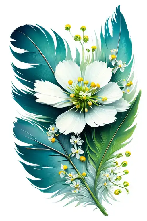 Feather With Delicate Elderflower