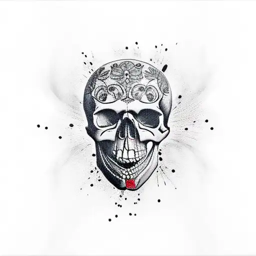 Skull With Number In Mouth