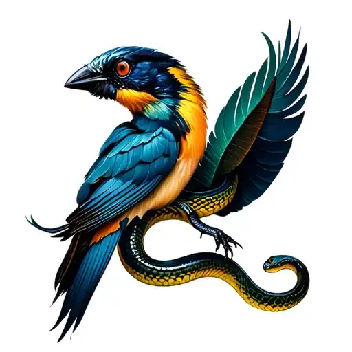 Feathered Snake With The Bird Saves Barranco