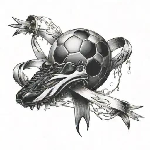 Football And Cancer Ribbon