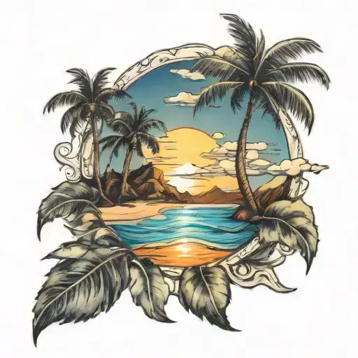 Sun And Island Landscape