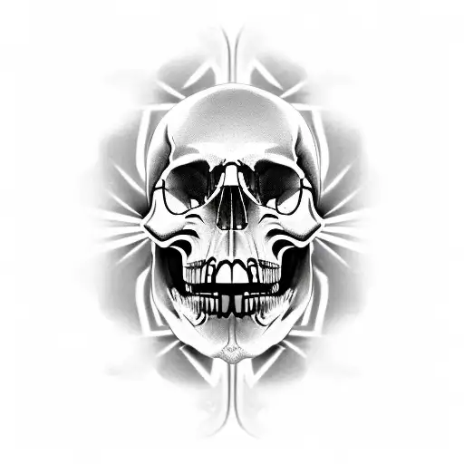 Skull With Roman Number Thirteen Inside Mouth