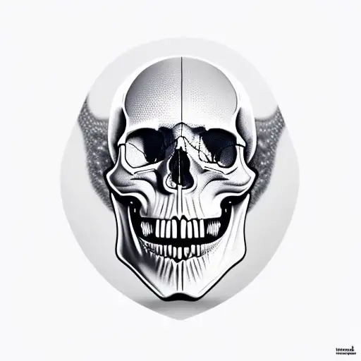 Skull With Roman Number Thirteen Inside Mouth