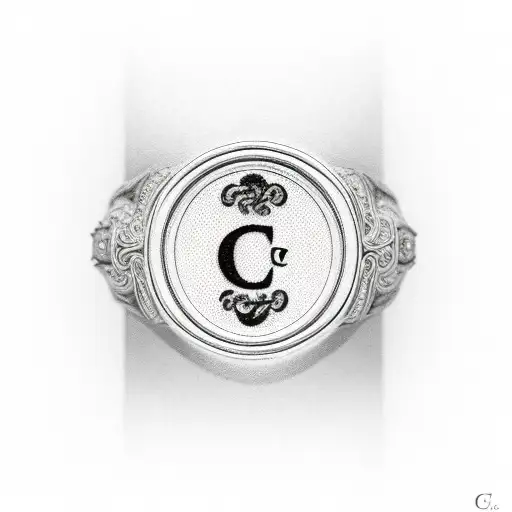 Wedding Ring With Initials C And M