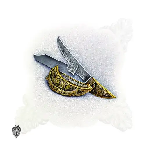 Broken Double Edge Sword With Olives Wreathes Wrapping Around It Holding It Together