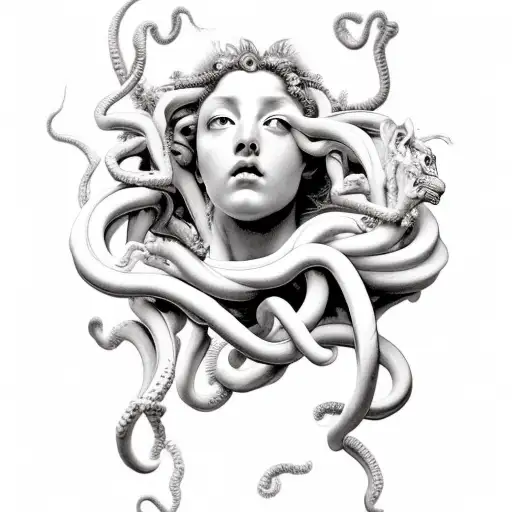 Renaissance Style Dipicting Greek Mythology Like Medusa Being Killed
