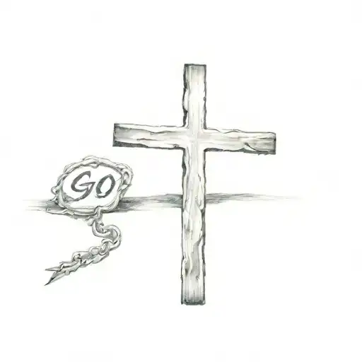 A Cross With The Word Go On It
